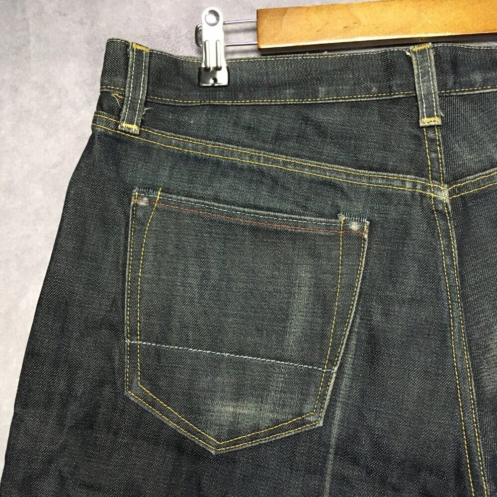 Banana Republic Men Straight Leg Blue Jeans size 36x32 Raw Look Denim Button Fly - Picture 11 of 16